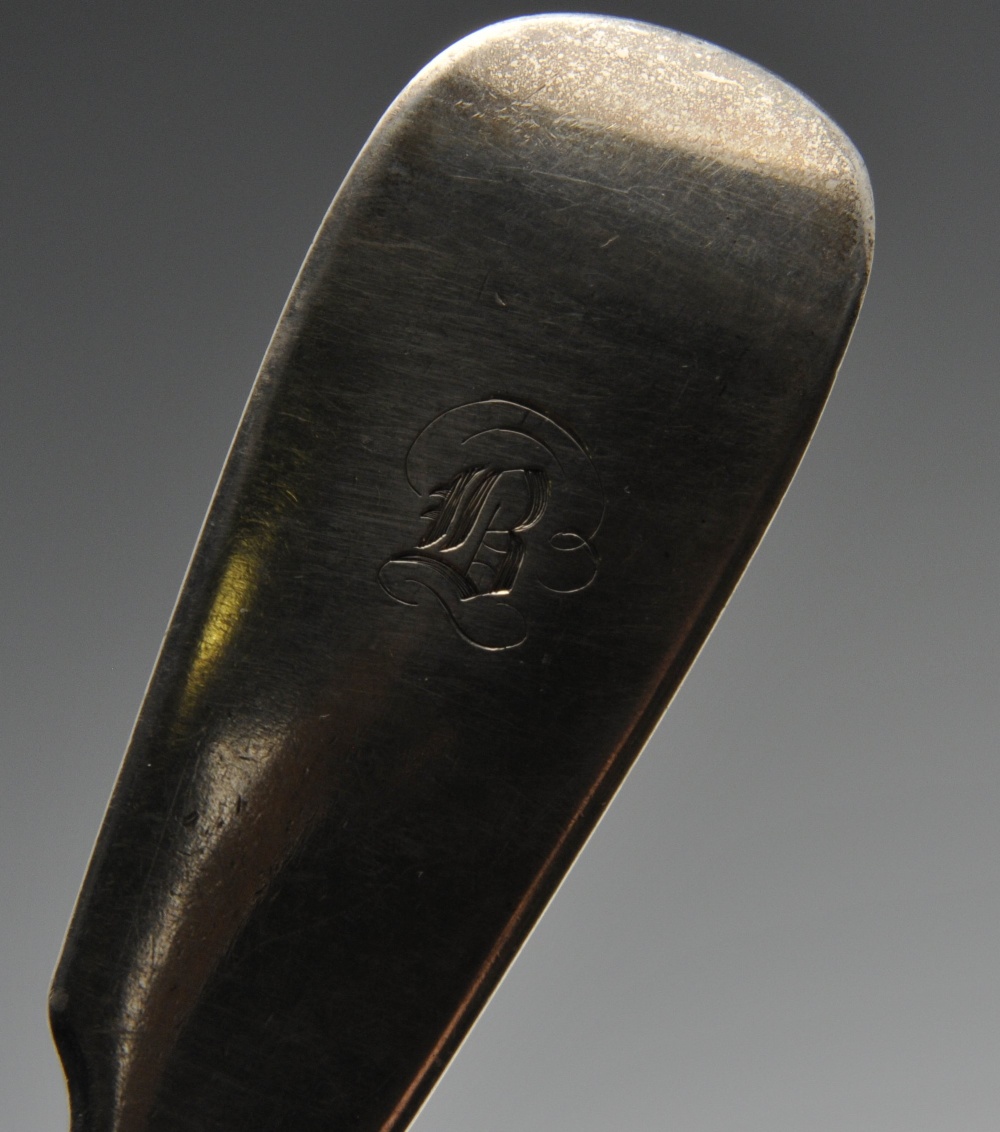 A pair of late George III silver Fiddle pattern sauce ladles, having initialled terminals, - Image 9 of 12