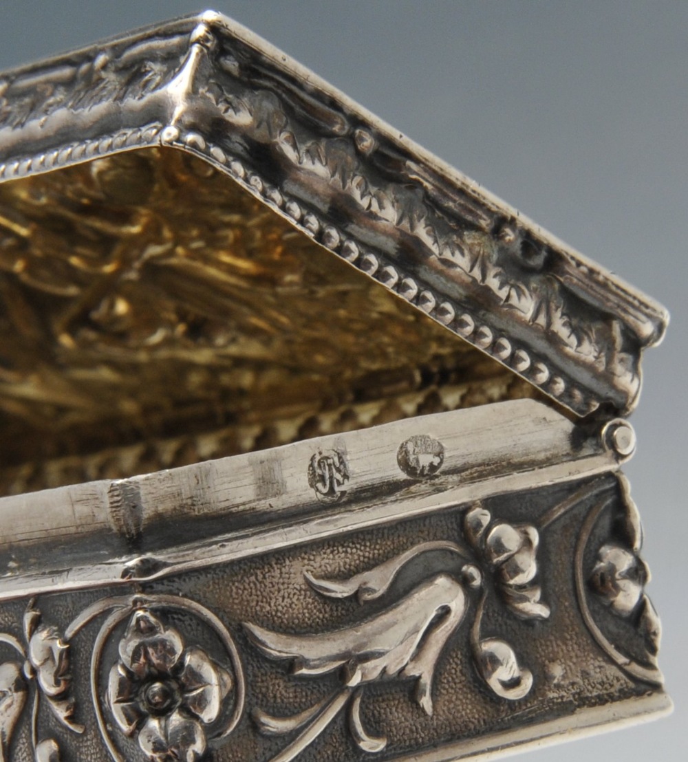 An early twentieth century continental silver box, the rectangular form decorated with a - Image 3 of 6