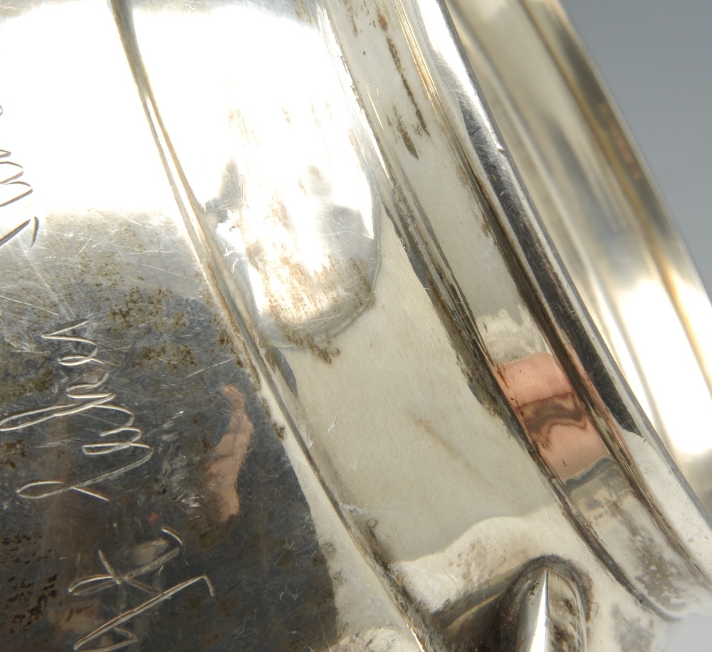 An Edwardian silver christening mug of plain and slightly tapering form, with personal engraving and - Image 8 of 9