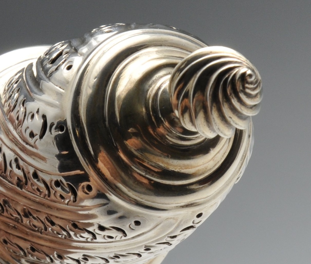 A George III silver cream jug, the bellied form with oblique and floral embossing and sparrow - Image 9 of 12