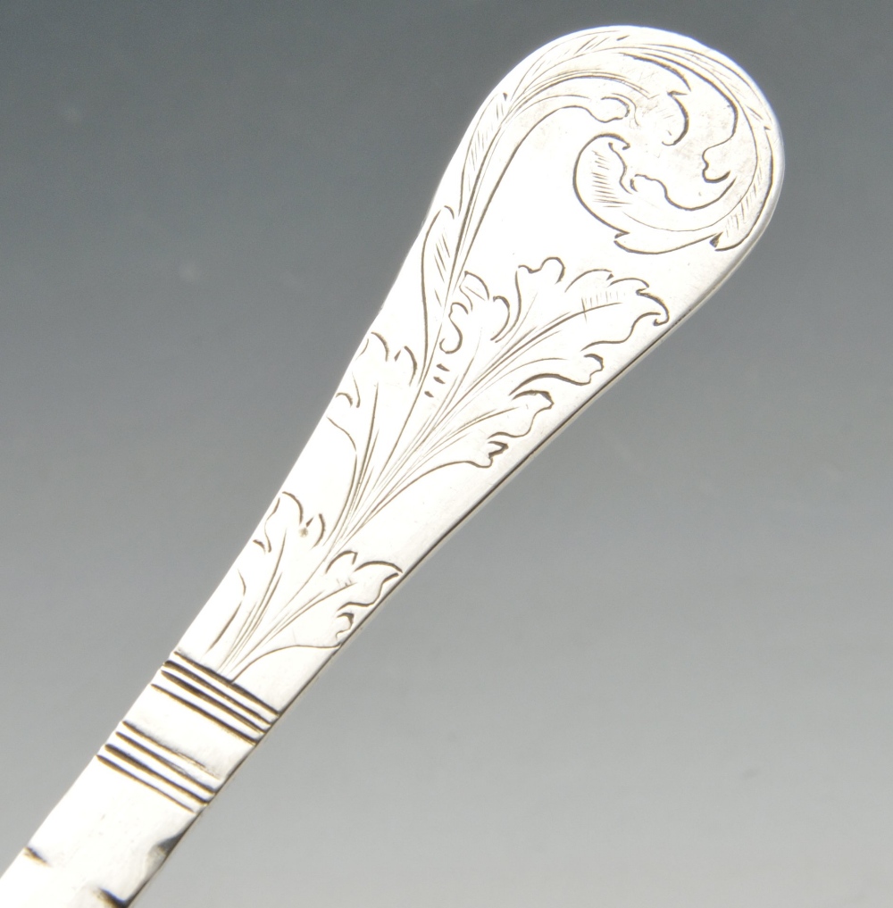 A continental spoon, possibly Norwegian, having a foliate engraved terminal leading to a plain - Image 3 of 5