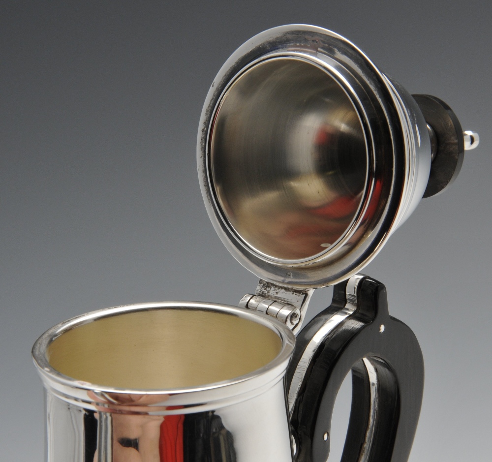 A set of six modern silver plated coffee pots, each straight sided and tapered body, with inlaid - Image 4 of 5