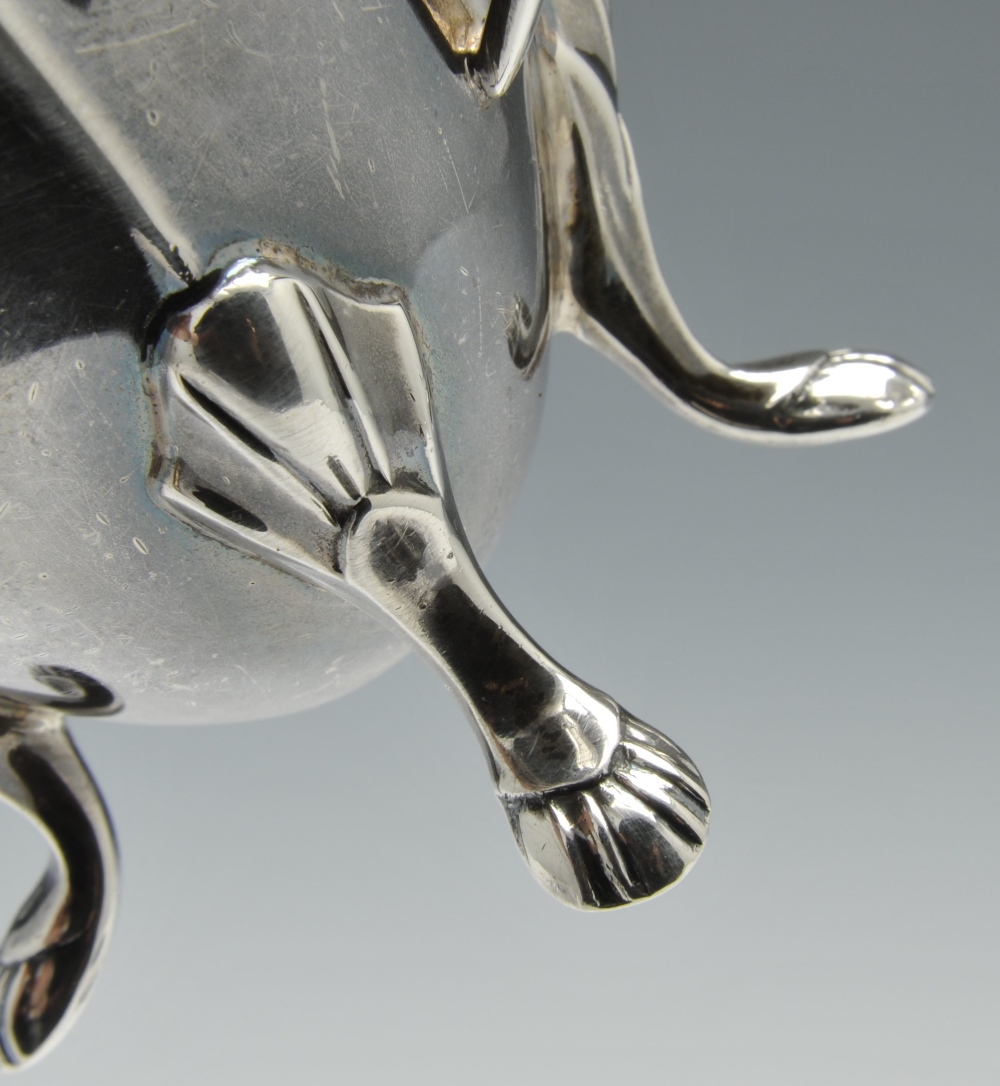 A late Victorian silver sugar bowl, the circular body part fluted with foliate accents and twin - Image 3 of 6