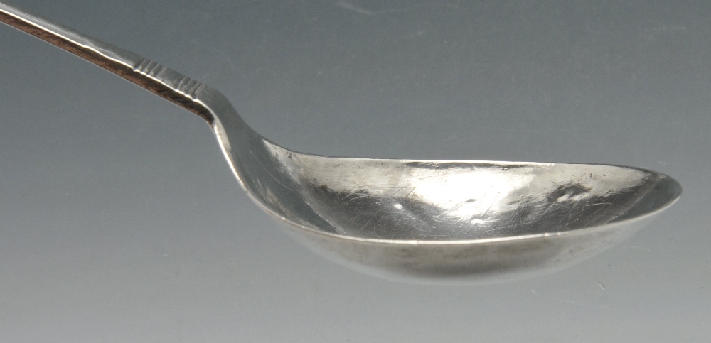 A continental spoon, possibly Norwegian, having a foliate engraved terminal leading to a plain - Image 4 of 5