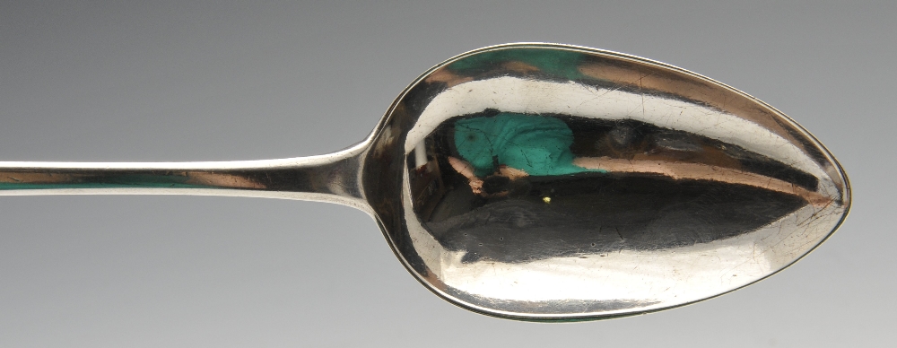 A George III silver Old English serving spoon with initialled terminal. Hallmarked William Eley & - Image 4 of 6