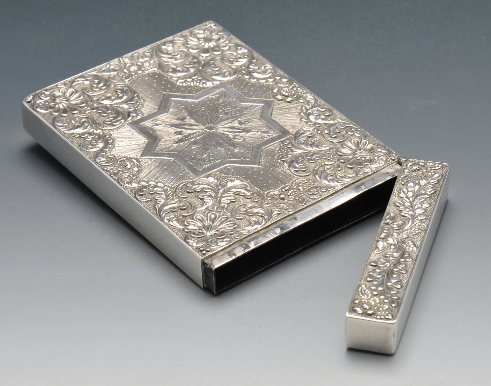 A George IV silver card case, the rectangular form ornately chased with scrolling foliage - Image 3 of 5