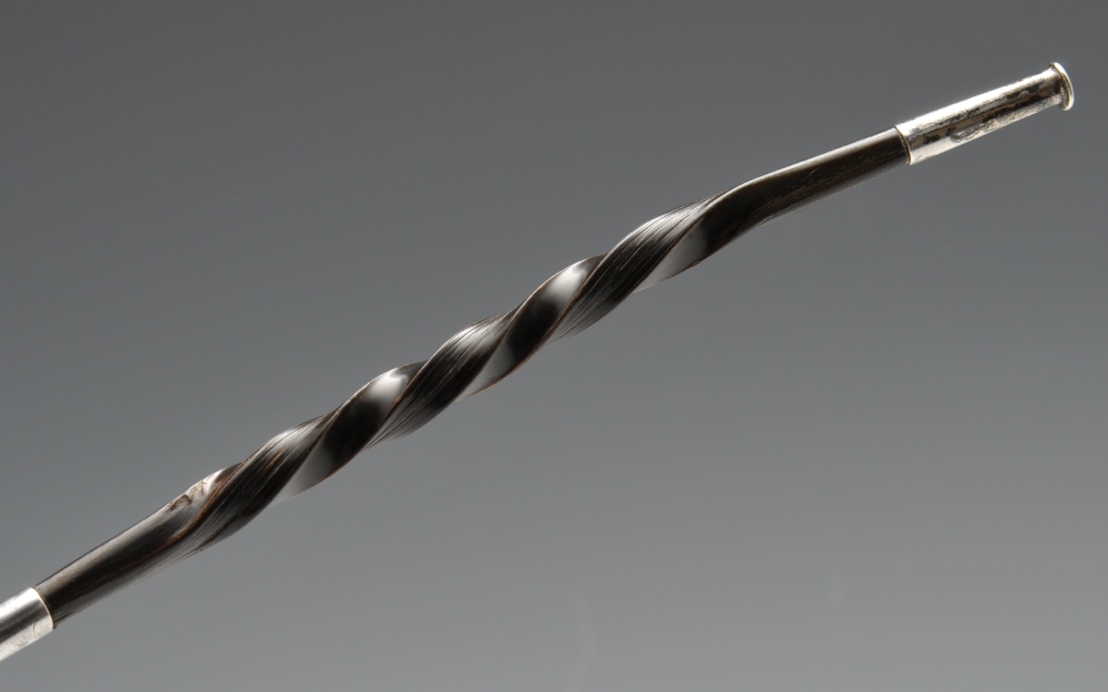 A mid-Victorian silver toddy ladle, having a spiral twist baleen handle leading to a circular bowl - Image 4 of 4