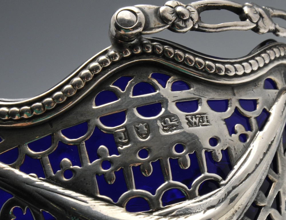 A George III silver sugar basket, the pierced form embellished with classical medallions amidst - Image 3 of 6