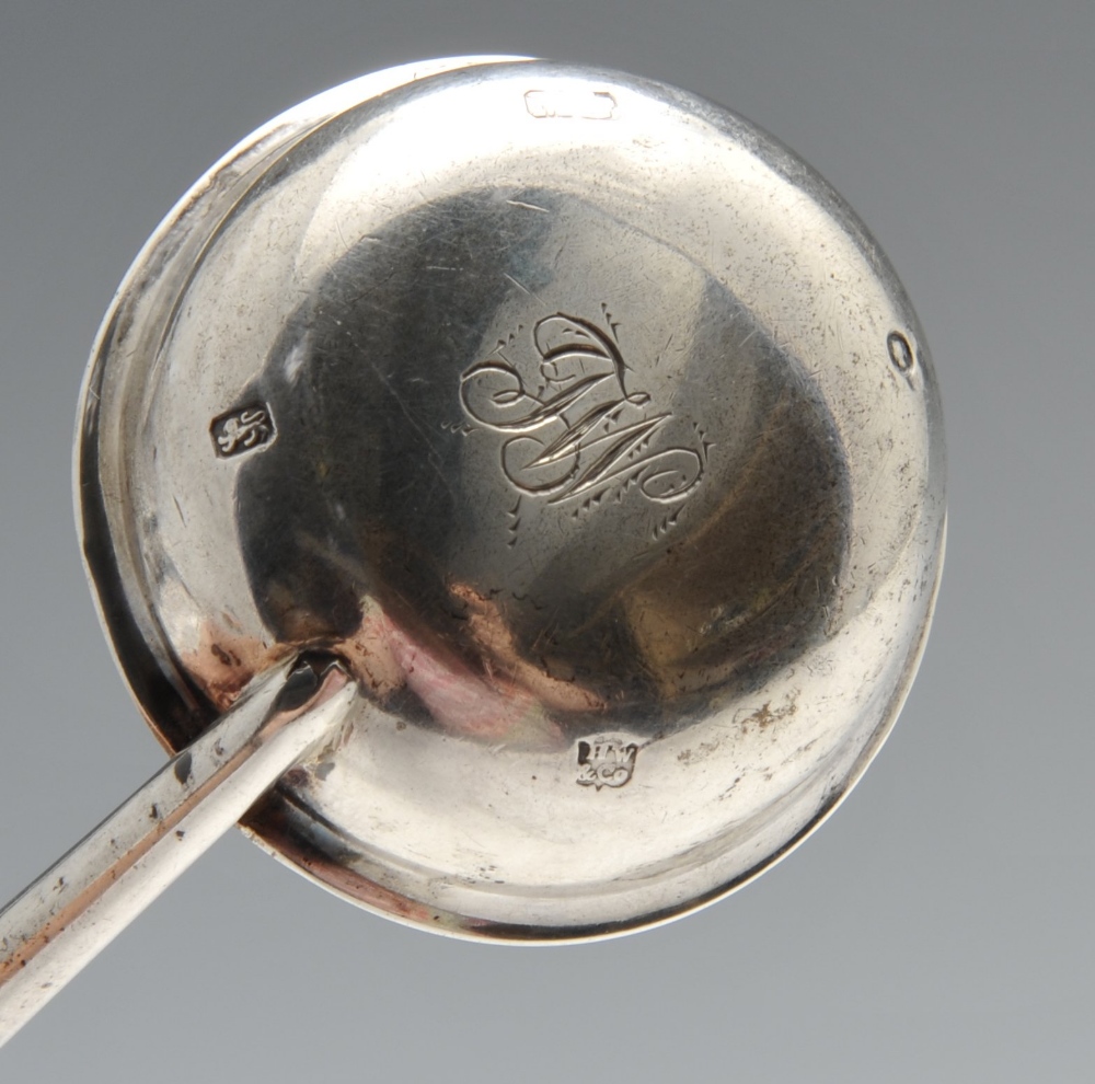 A mid-Victorian silver toddy ladle, having a spiral twist baleen handle leading to a circular bowl - Image 2 of 4