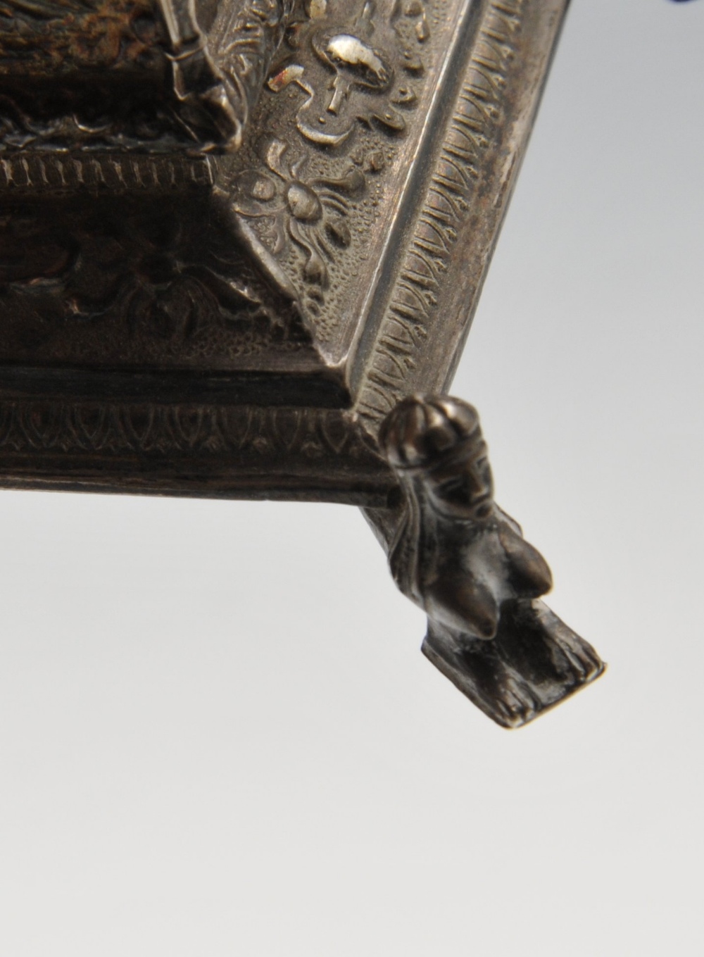 An early twentieth century silver inkwell, the Neoclassical column form embellished with stylised - Image 7 of 8