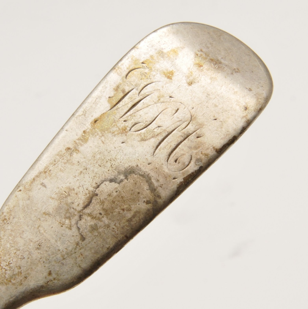 A pair of Victorian silver Fiddle pattern table spoons with initialled terminals, hallmarked - Image 3 of 14