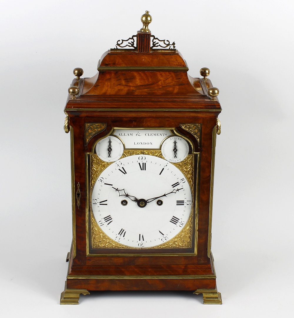 A fine George III walnut-cased twin-fusee bracket clock with pull-repeat. Allam & Clements,