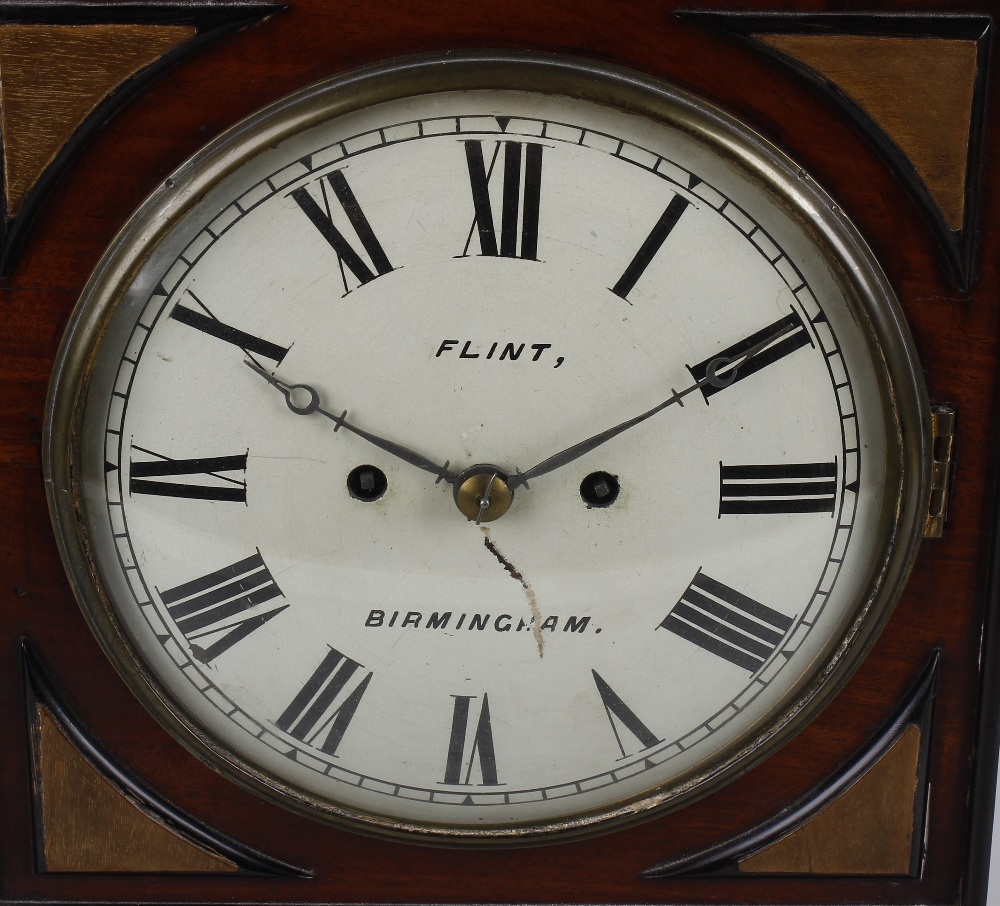A 19th century mahogany twin fusee bracket clock The 8-inch cream-painted convex Roman dial - Image 2 of 5
