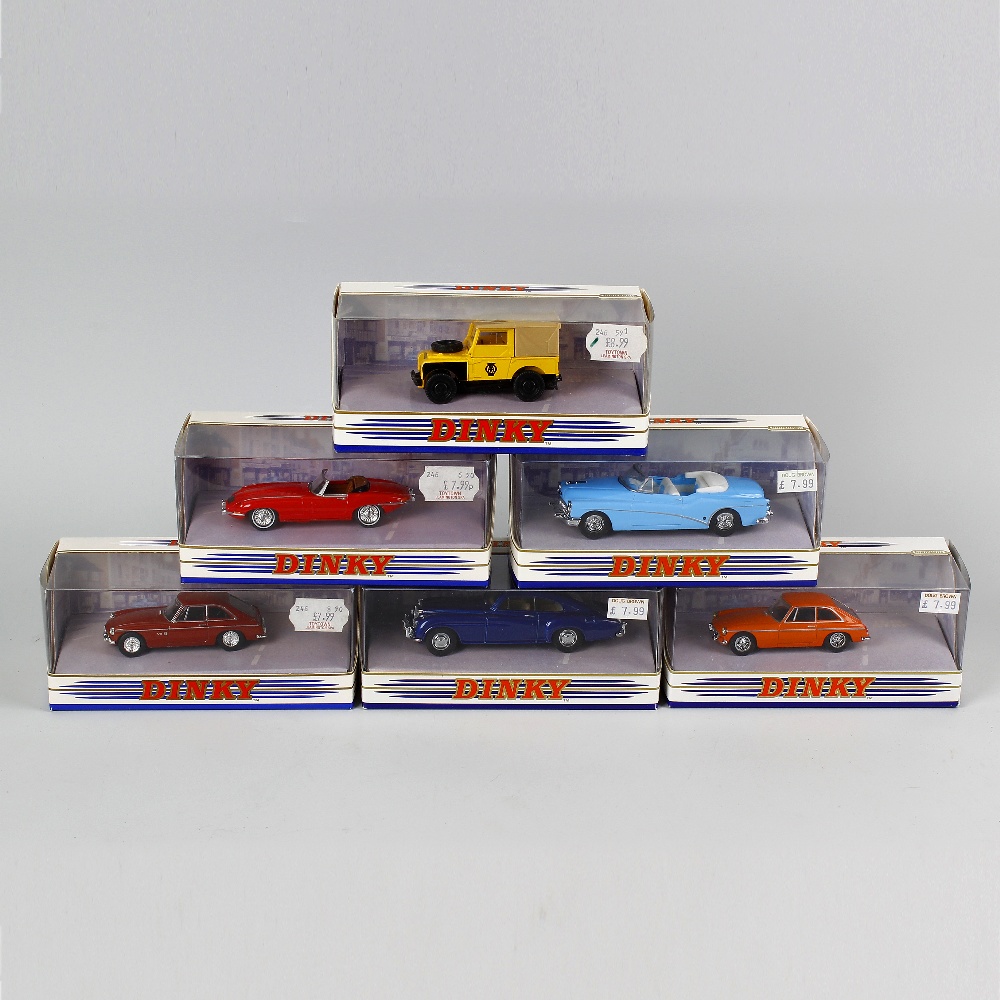 A box containing 51 Matchbox Dinky diecast model vehicles. To include sports cars and other