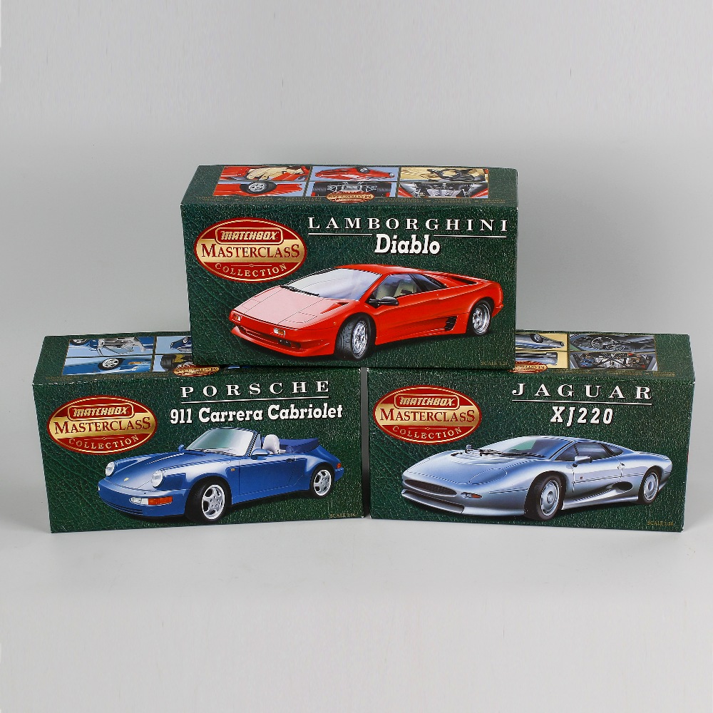 Two boxes containing a good mixed selection of Matchbox diecast model vehicles. To include special