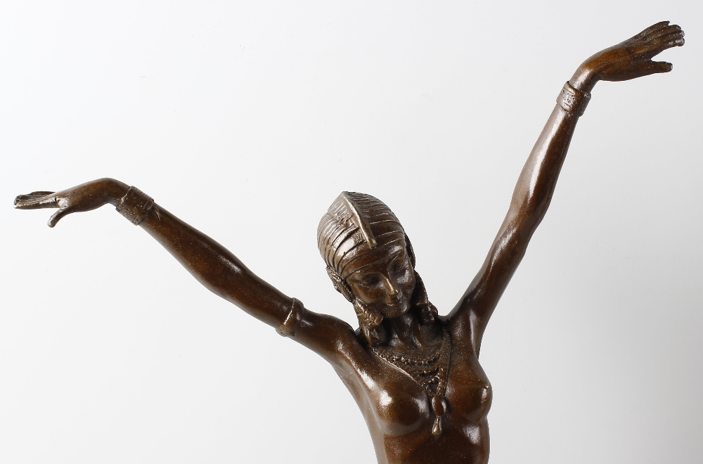 Two large reproduction Art Deco style bronze figures of dancers. In the manner of Chiparus, both - Image 3 of 4