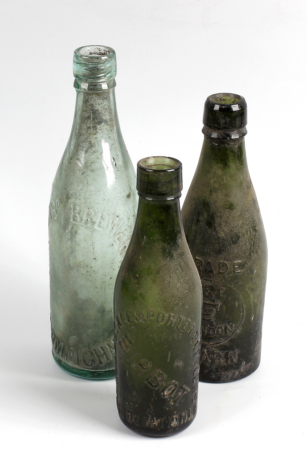 A box containing a large collection of assorted glass bottles Birmingham interest, to include '