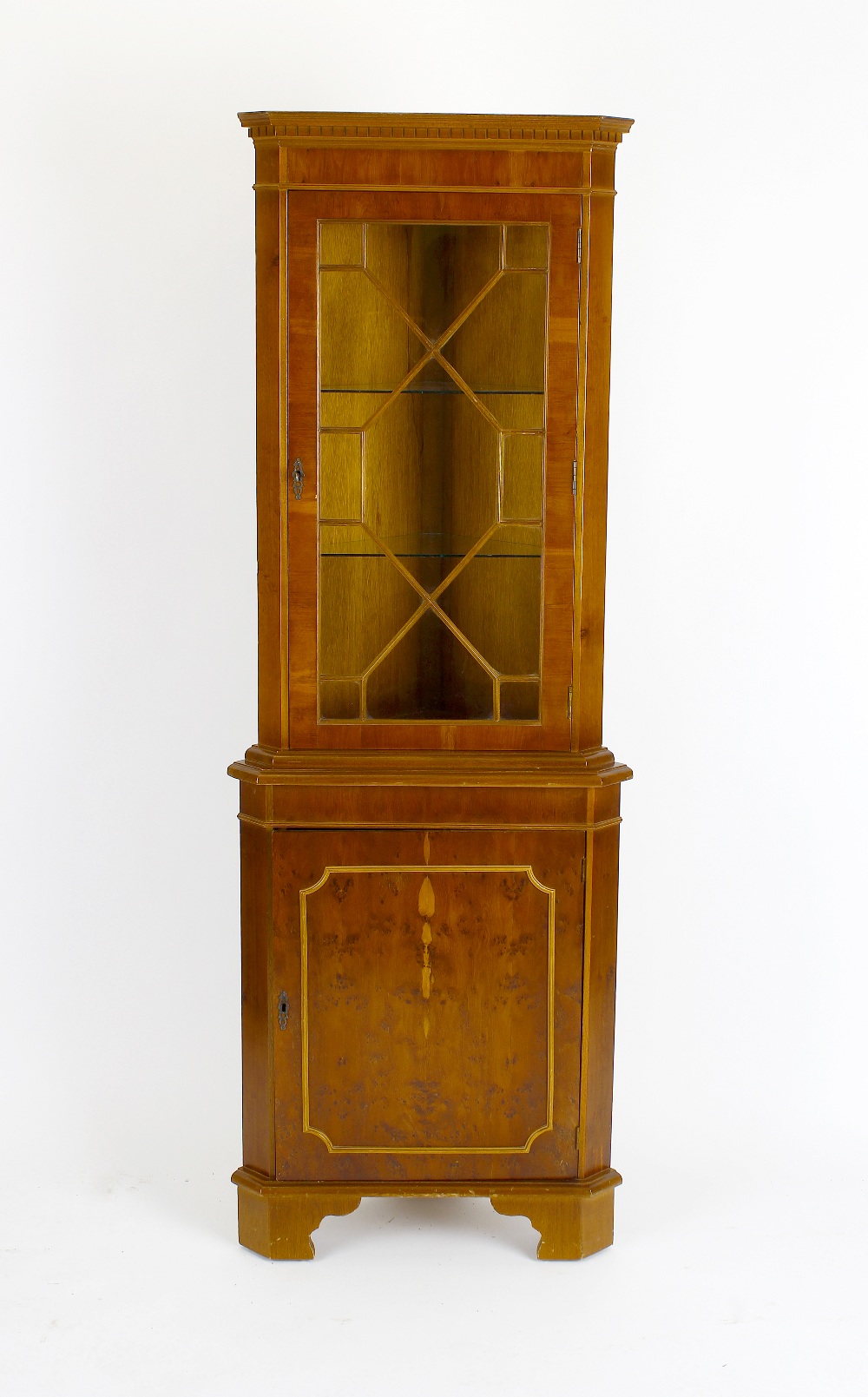 A mixed collection of furniture. Comprising a reproduction mahogany finished D-end twin pedestal