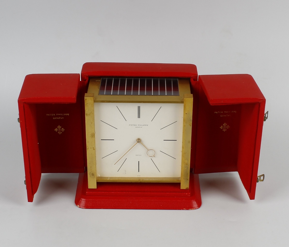 An unusual 1970s Patek Phillippe solar-powered desk timepiece The 4.5-inch square dial with baton - Image 5 of 5