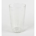 World War II interest: A glass beaker, etched with view of Italian Fascist leader Benito Mussolini