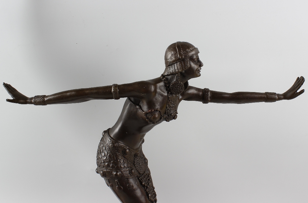 Two large reproduction Art Deco style bronze figures of dancers. In the manner of Chiparus, both - Image 2 of 4