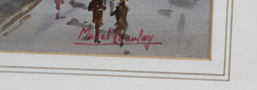 Michael Crawley (Modern) Winter Broadway, New York Watercolour Signed to lower right hand corner - Image 2 of 2