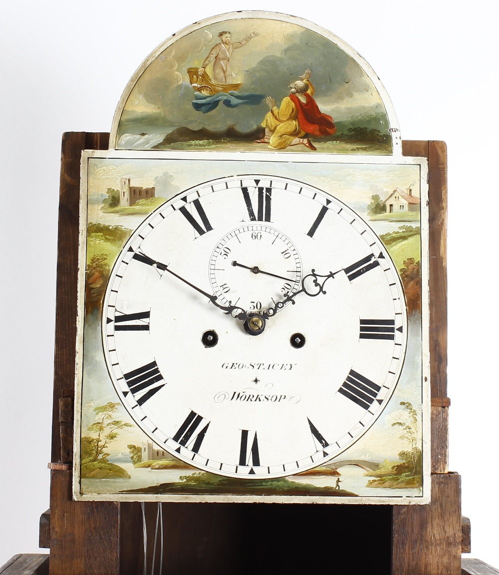 An early 19th century oak and mahogany-cased 8-day painted dial longcase clock George Stacey, - Image 2 of 5