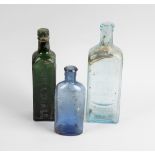 Two boxes containing a large collection of assorted glass bottles To include apothecary examples