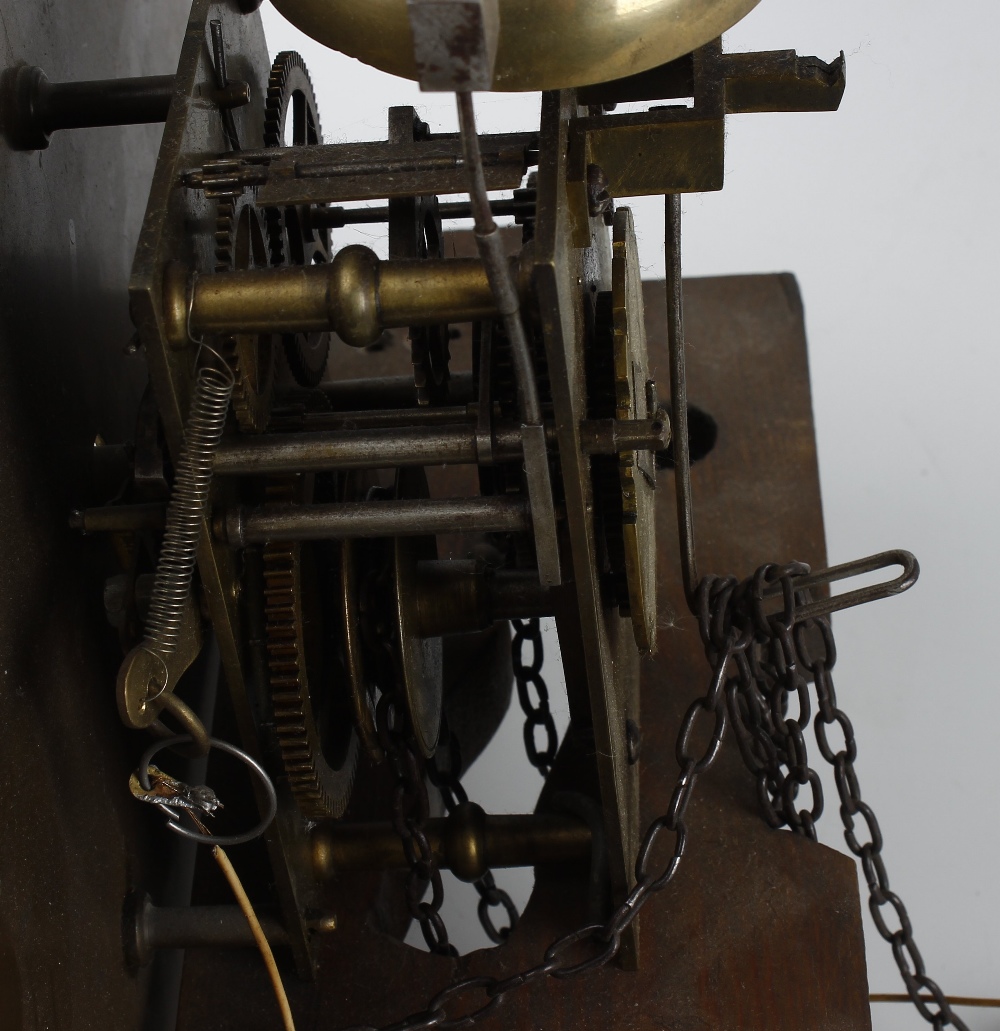 Two longcase clock dials and movements The first white-painted, of 14-inch break-arched form with - Image 4 of 4