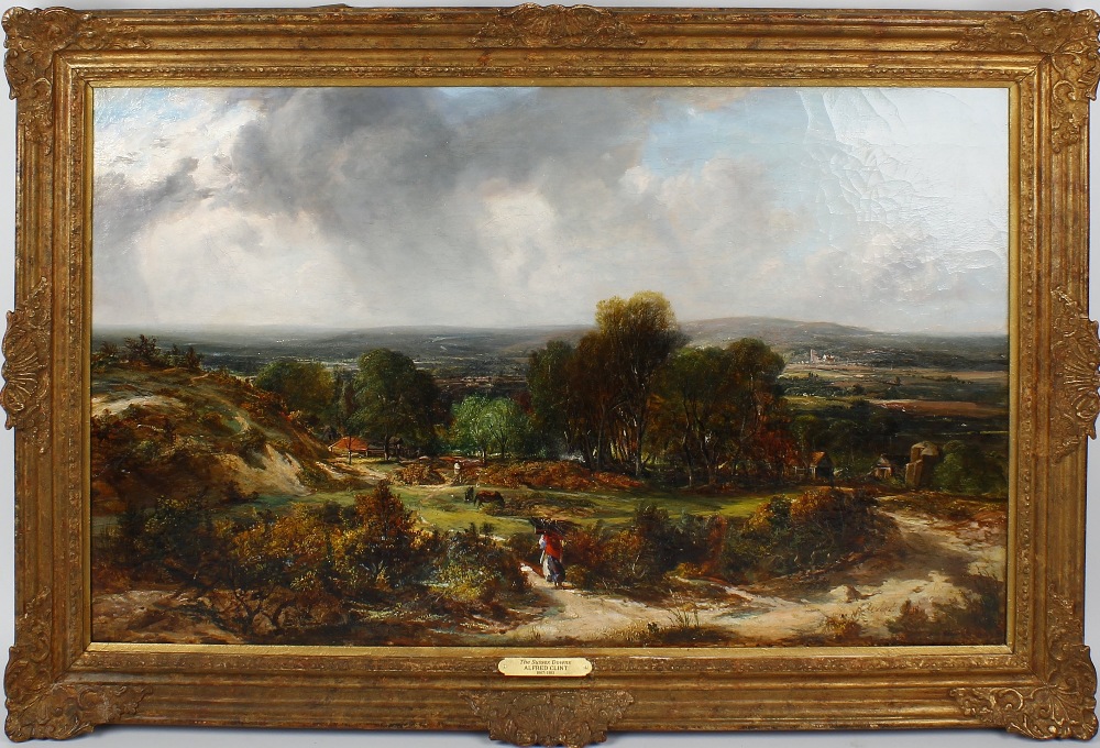 Alfred Clint (1807-1883)The Sussex DownsOil on canvas Signed lower right 17.5 x 29.25 (44.5 cm x - Image 2 of 3