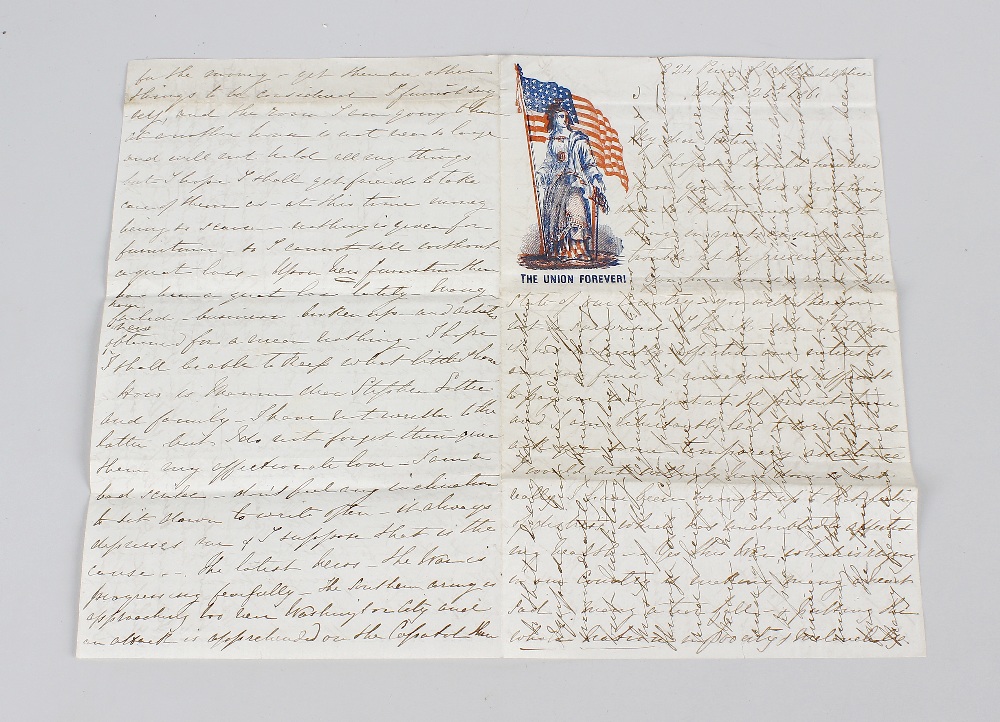 American Civil War interest: a collection of handwritten letters in original stamped, franked and