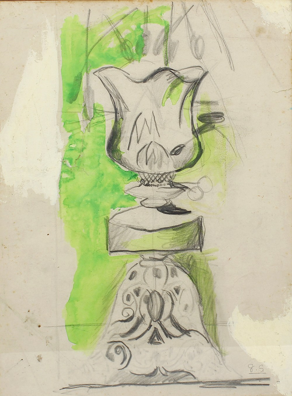 ARR Graham Sutherland (1903 - 1980)Study of a paraffin lamp Mixed media (pencil, watercolour and