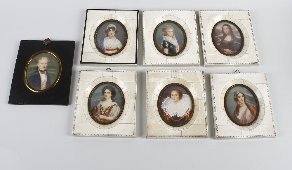 A group of 19th century and later oval miniatures. Comprising four 19th century, to include Duchesse - Image 2 of 2