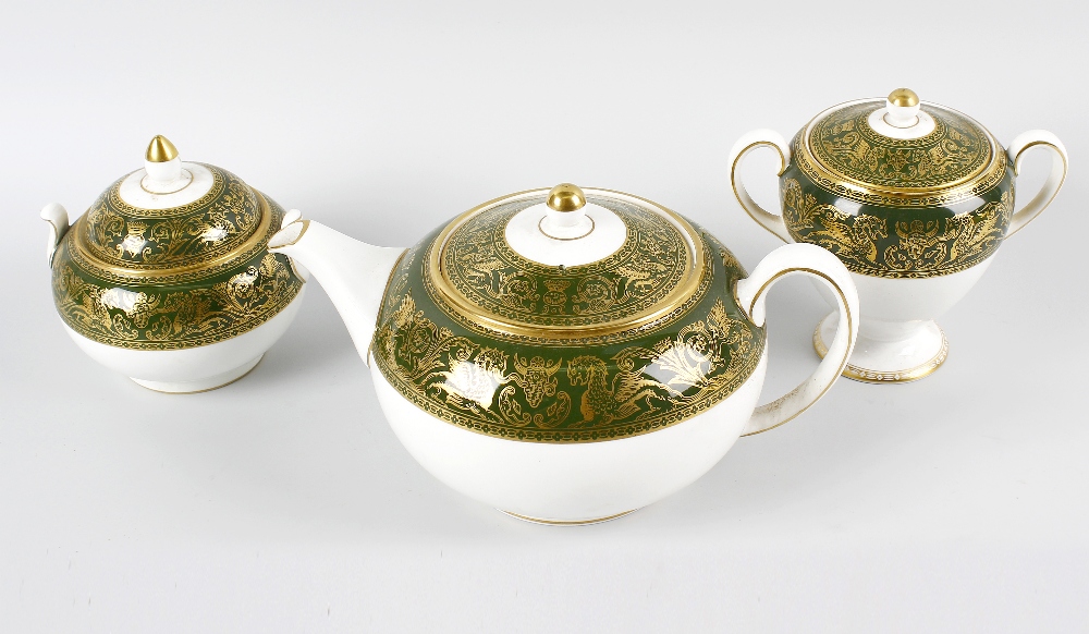 Two boxes containing a good mixed, comprehensive selection of Wedgwood Florentine pattern tea and
