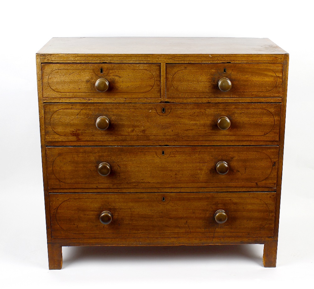 A small mixed selection of furniture. Comprising a 19th century mahogany chest of drawers, the