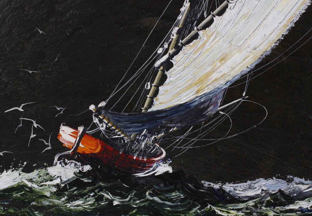 Michael James Whitehand (1941-) Oil on slateSailing boatsSigned and dated lower left 7320.25 x 29. - Image 3 of 3