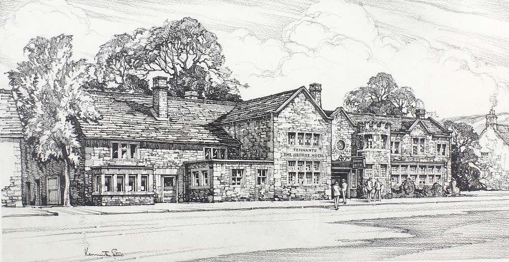 Kenneth Steel (1906-1973) 'The George Hotel', Hathersage Pencil on paper Signed to lower edge and