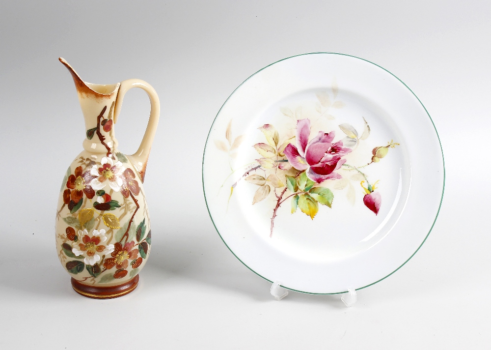 A Royal Worcester hand painted plate, decorated with roses and signed W. Hale, 10 (25.5 cm).