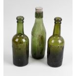 Two boxes containing a large collection of assorted glass bottles Shropshire interest, to include