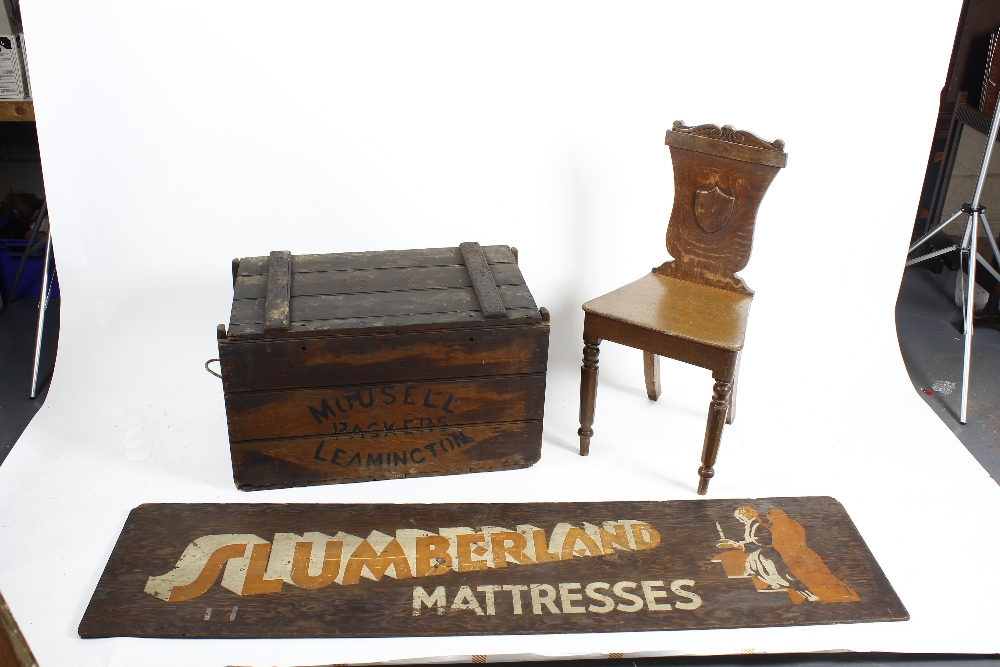 A mixed collection of furniture To include: a Victorian hall chair, a pair of early 20th century