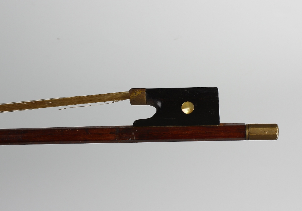 A Nicolas Bertholini violin, 24 (61 cm) long with bow. Heavily worn, scratched and marked. Strings - Image 9 of 9