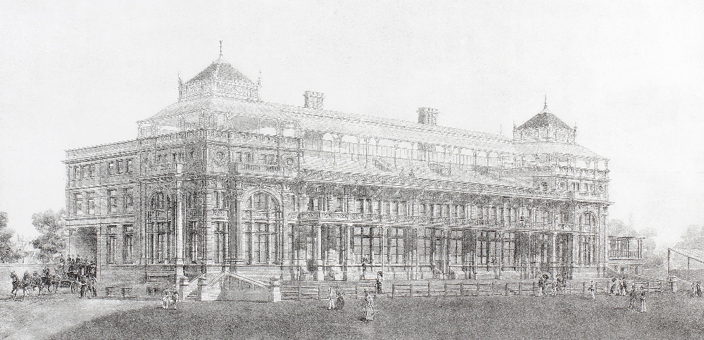 A limited edition reproduction print of the MCC pavilion (1990, after the 1889 original) in