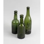 Two boxes containing a large collection of assorted glass bottles To include green glass beer and