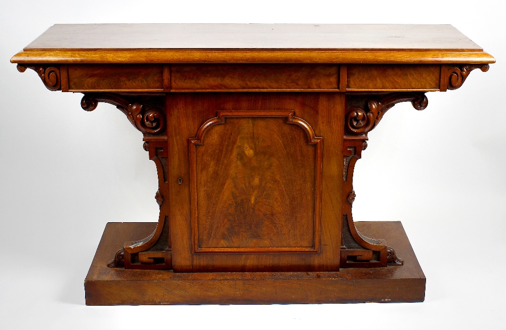 A mid 19th century mahogany serving table Possibly Scottish, the rectangular top with broad