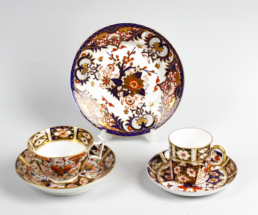 A selection of porcelain. Comprising an early 19th century Derby cup and saucer, a Derby plate of