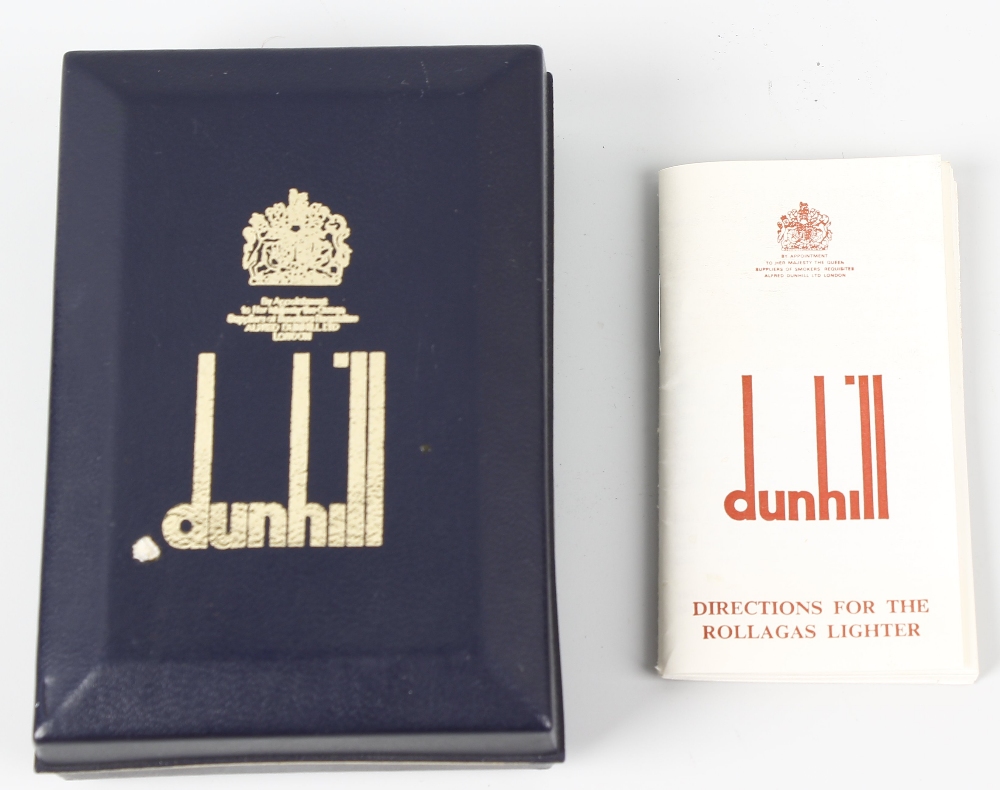 A Dunhill rollagas lighter, the rectangular shaped body with engine turned decoration, impressed - Image 4 of 4