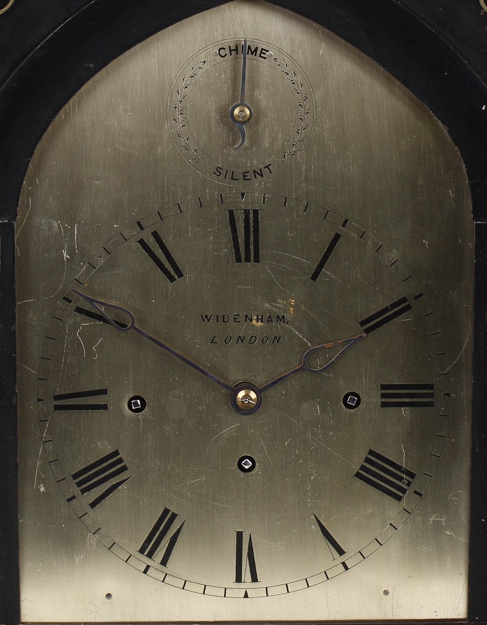 An early Victorian gothic revival ebonised triple fusee bracket or table clock Widenham, London - Image 2 of 4