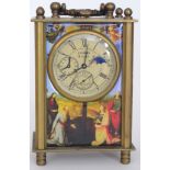 A 20th Century brass carriage clock with