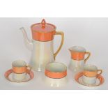 A 1930s Carlton Ware Amory coffee set de