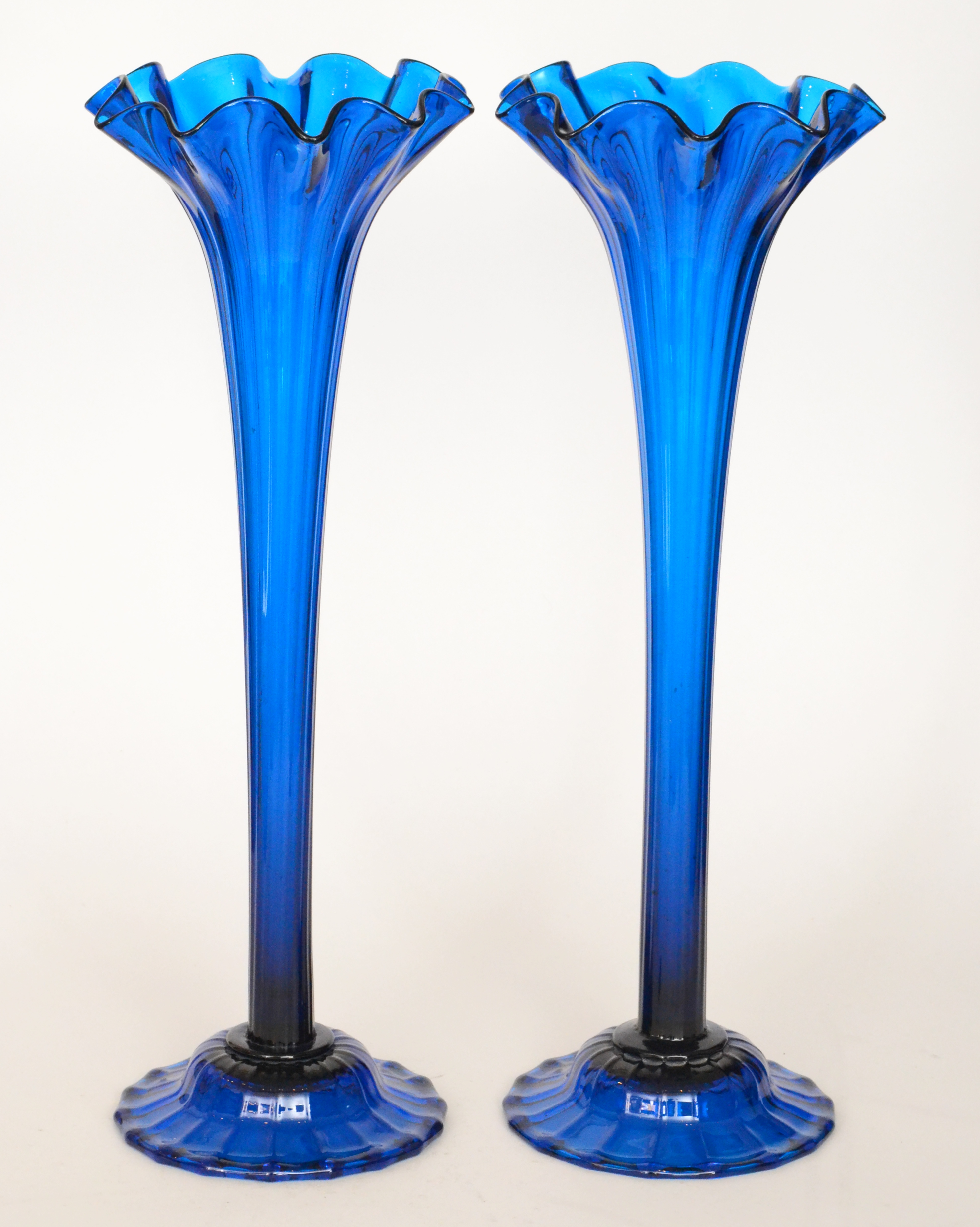A pair of late 19th Century Lily vases,